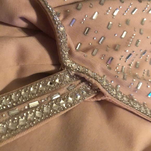 Beige and royal blue prom dress - Picture 8 of 8